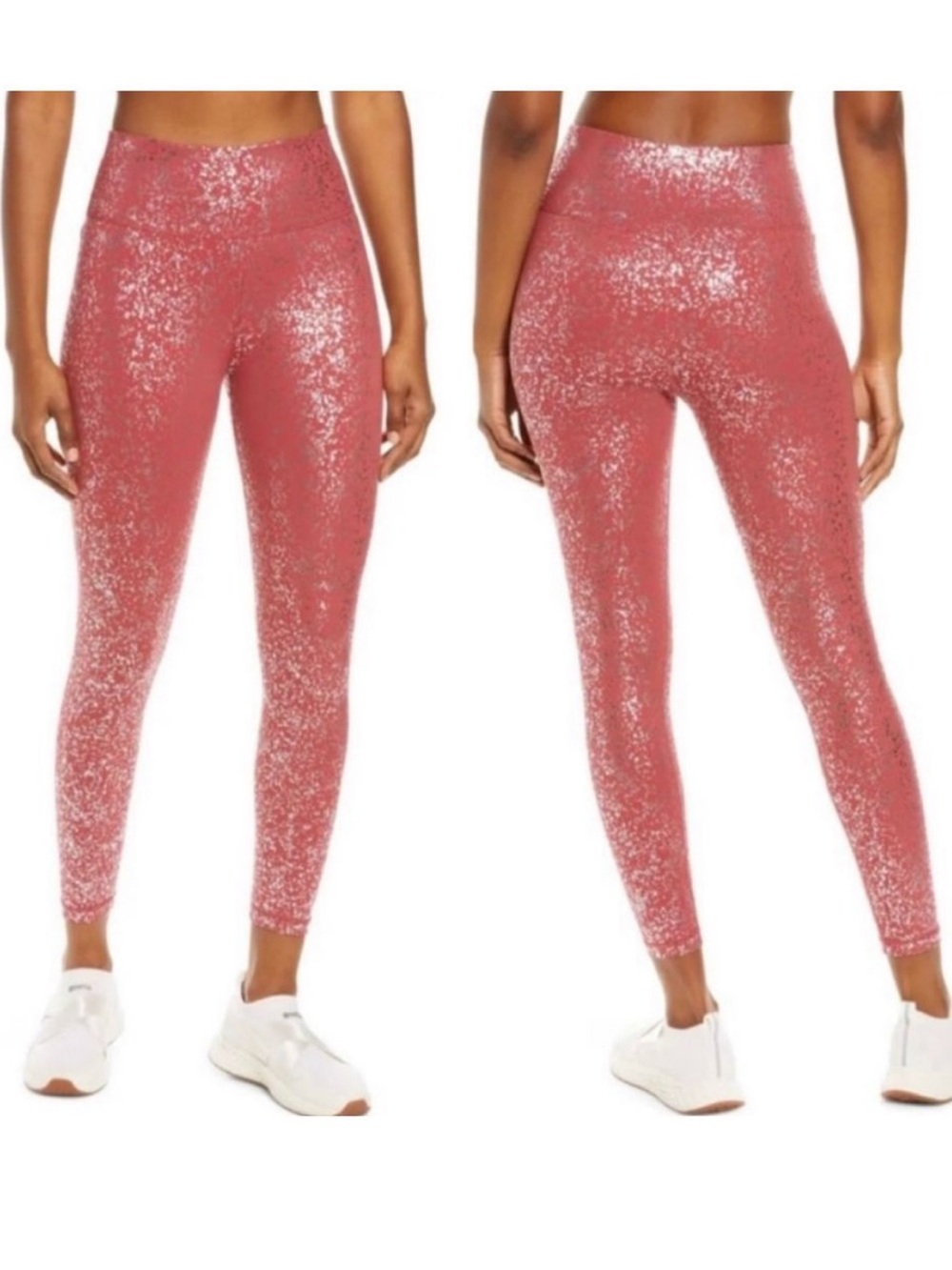 Sweaty Betty Goddess Rose Pink Metallic High-Rise Leggings